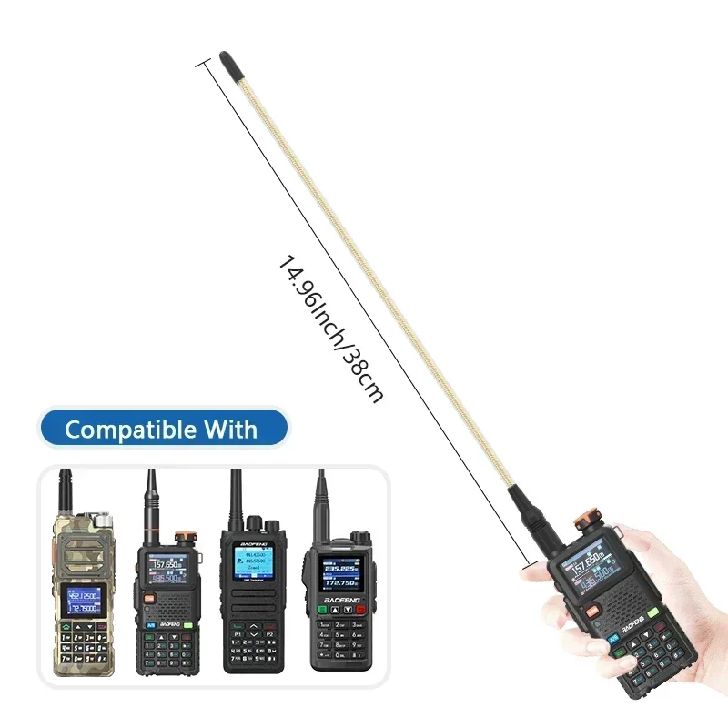 RH771 GMRS Antenna 155/462mhz SMA-Female Soft Aerial Dual Band 38CM High Gain For GM-5RH GM-30 GM-15 Pro UV-9G Radio Accessories