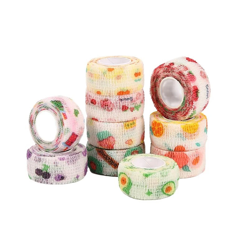 5pcs Finger Guard Bandage Writing Printed Medical Self-Adhesive Bandage Sports Tape Non-Woven Elastic Pet Tattoo Bandage