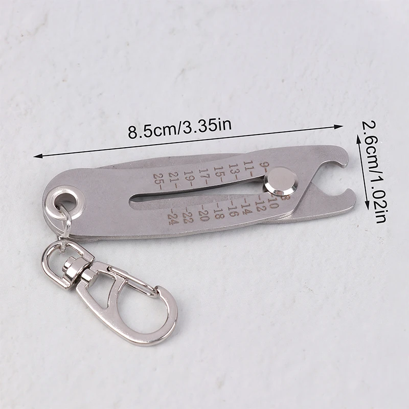 Precise Thread Size Checker Keychain Portable Caliper Gauge Metric/Imperial Hexagonal Nut Screw Thread Size Measure Tools