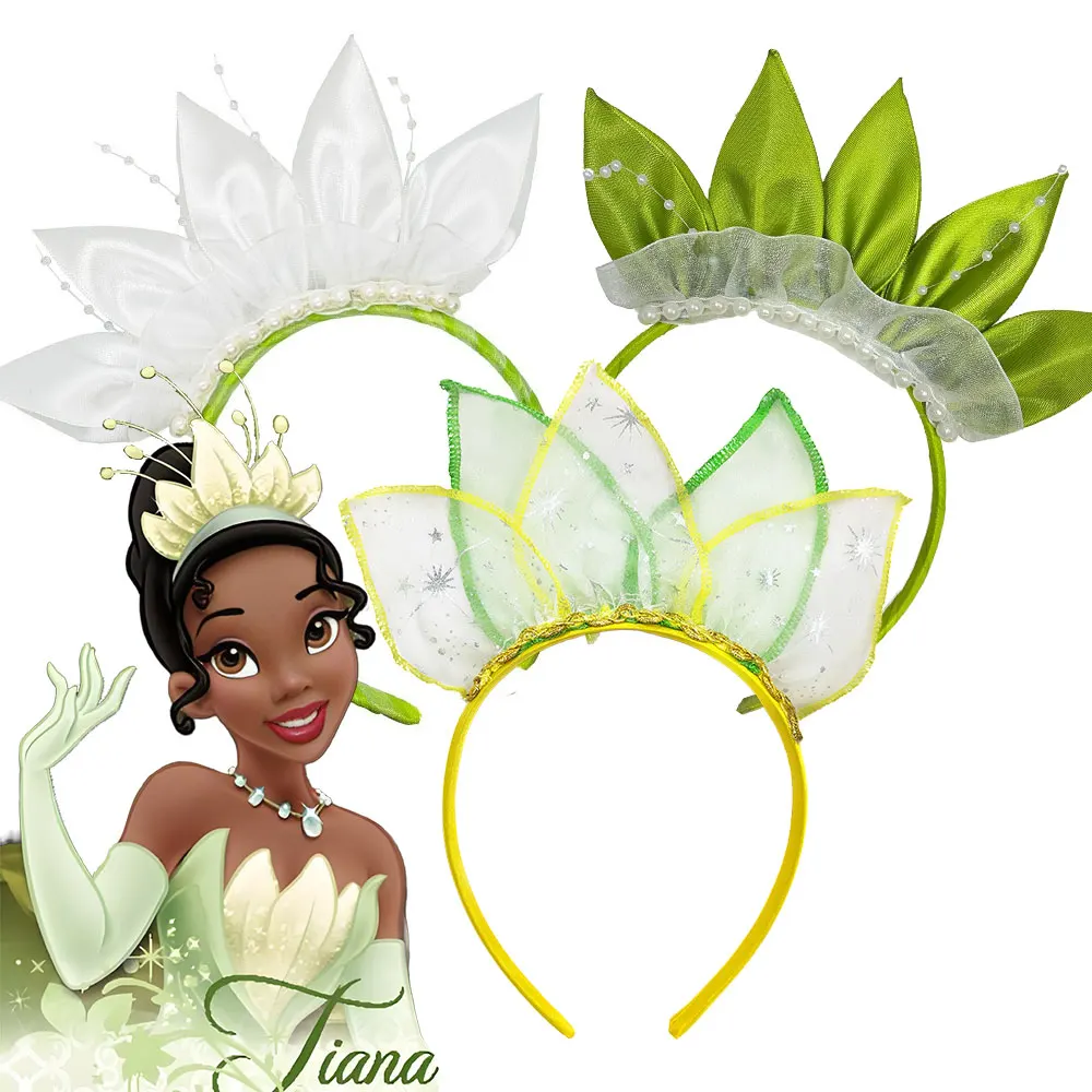 

Fairy Tale Princess and the Frog Tiana Headband Girls Birthday Party Role Playing Accessories Garland Crown Props Fancy Dress up