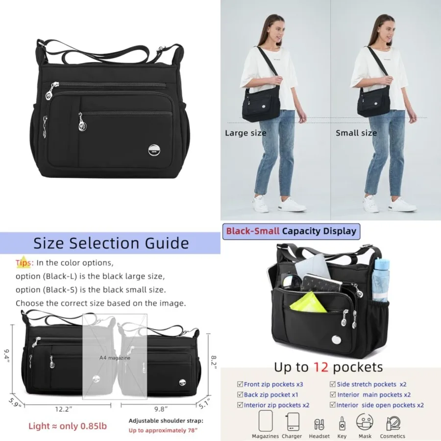 

Women Shoulder Handbag Roomy Multiple Pockets Bag Ladies Crossbody Purse Fashion Tote Top Handle Satchel