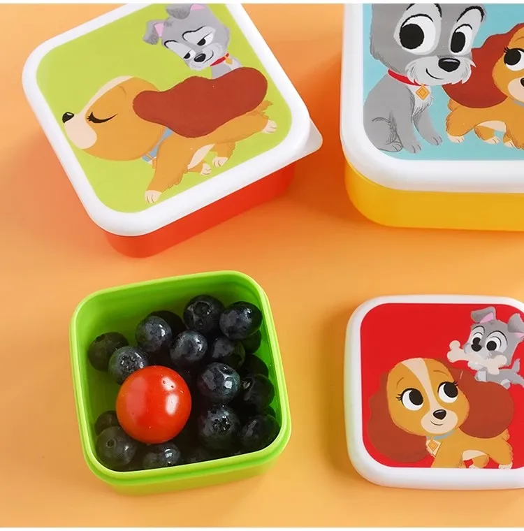 Nette Cartoon Tier Muster Bento Box kinder Tragbare Obst Box Kinder Mini Snack Box Lunch Box 4 teile/satz – Detail 3