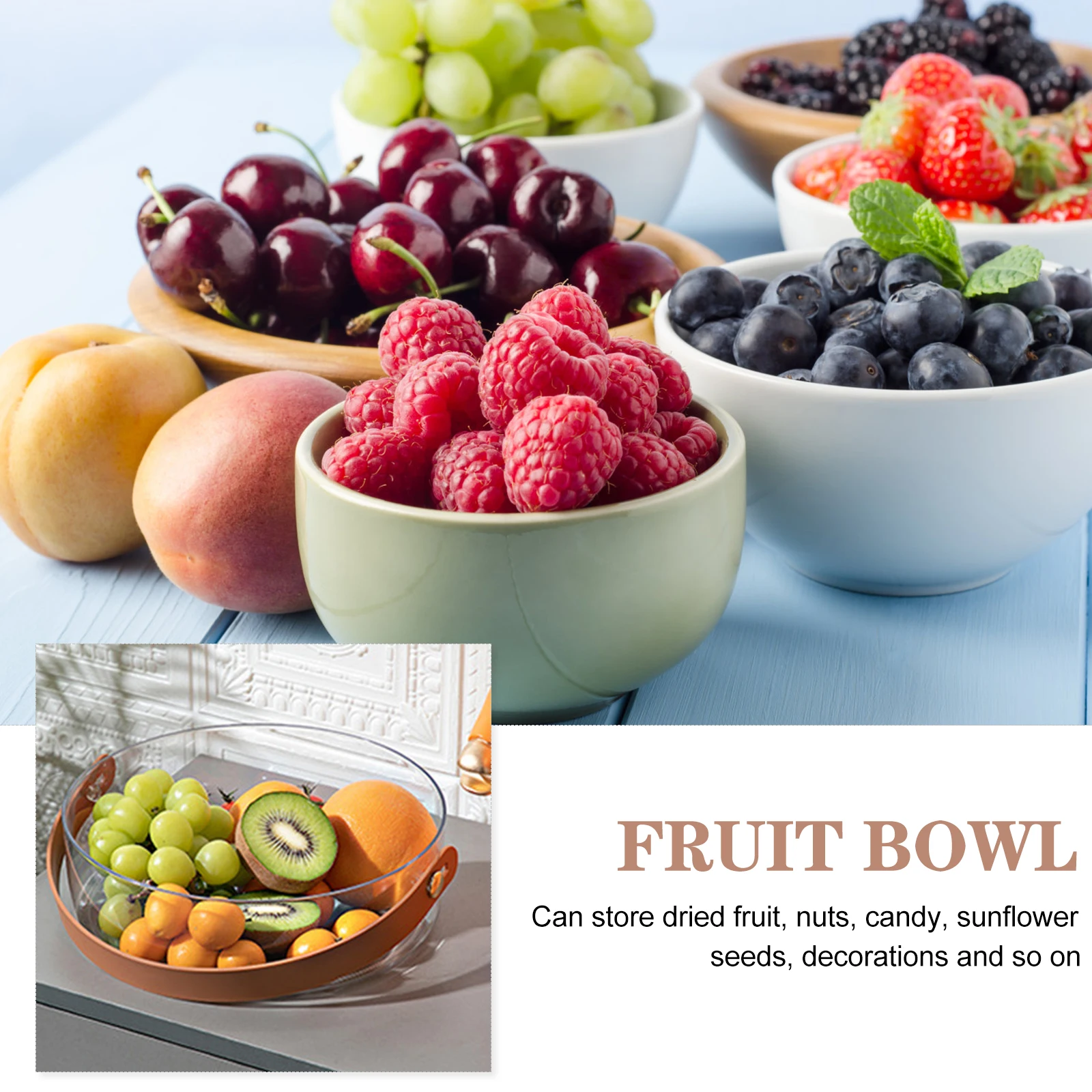 

Household Dried Fruit Handle Container Transparent Snack Box Large Capacity Lid Candy Desktop Food Storage Case