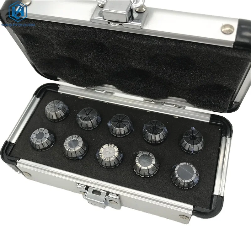 

CNC Milling ER Collet Set Lathe Spring ER Collet 10pcs ER16 Clamping Collet Set