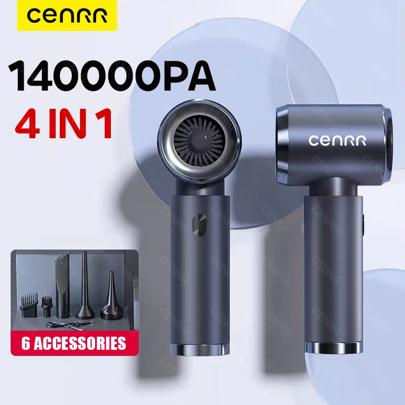 Cenrr 140000pa Auto Staubsauger starke Saugkraft kabelloses kabelloses Mini-Hand gebläse für Haushalts geräte