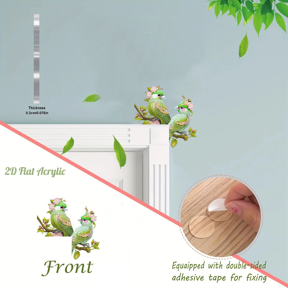 

2D Flat Diamond Art Door Right Angle Sign 5D DIY Creative Rhinestone Fun Diamond Art Craft for Home Decoration Door Frame Decor