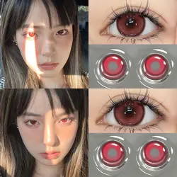 YIMEIXI 1 Pair Hot Selling Color Contact Lenses With Prescription Myopia Lenses Green Lens for Women Makeup Yearly Fast Shipping