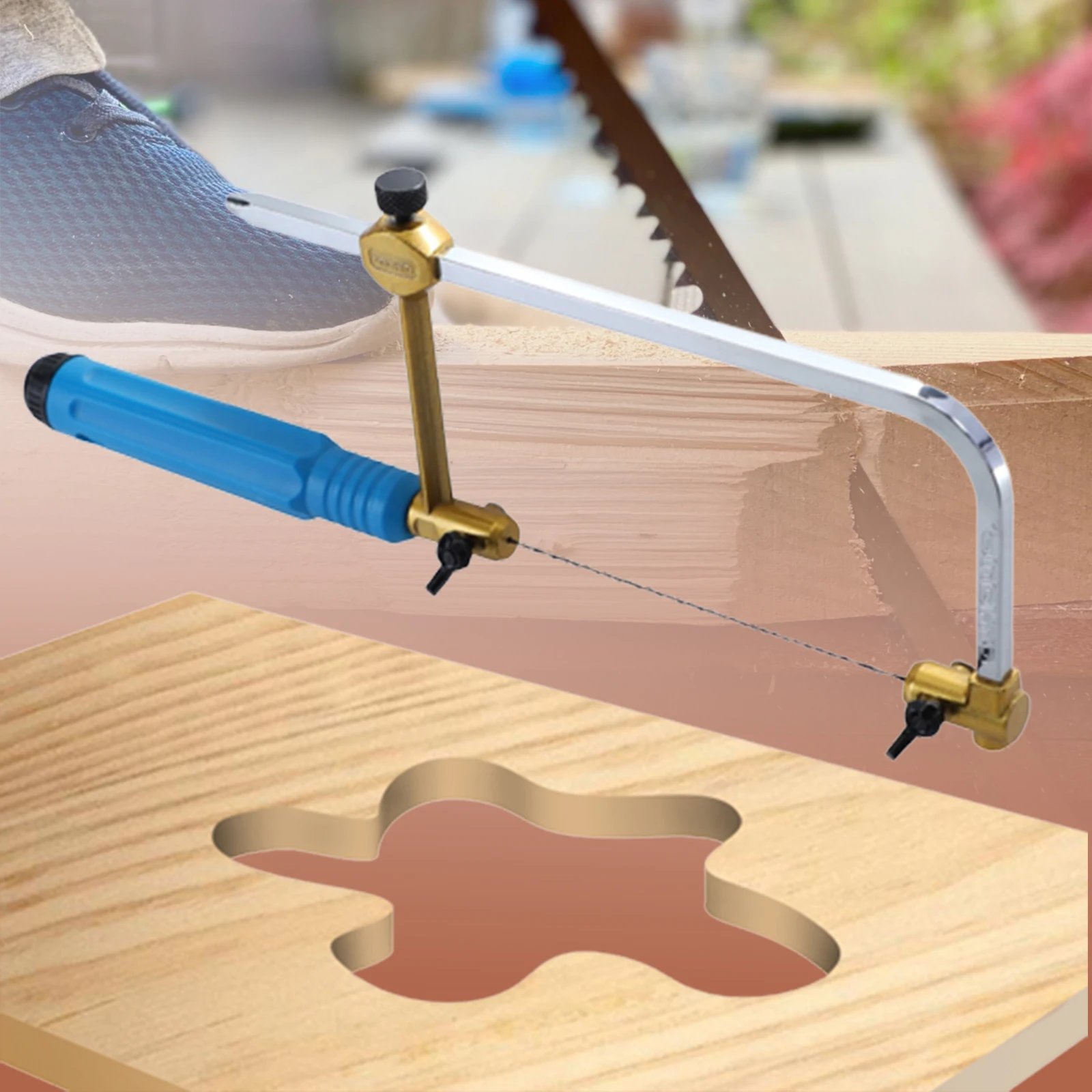 Telaio per sega regolabile con sega a filo diamantato a forma di U arco per sega a mano per la lavorazione del legno utensile da taglio fai da te sega a mano in metallo