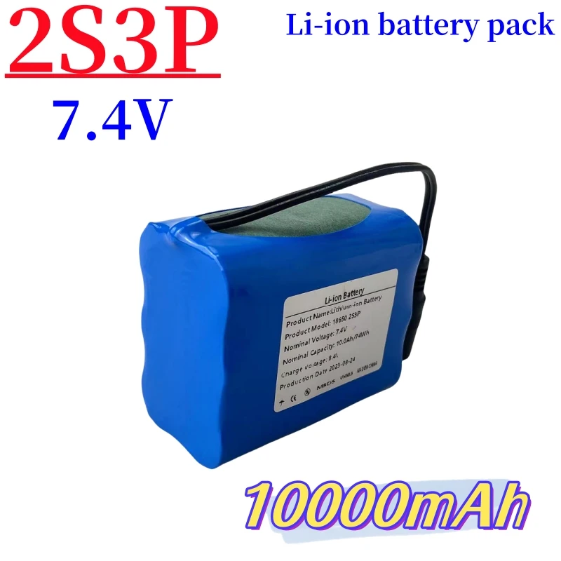 New 2S3P 18650 7.4V 10000mAh Li-ion Battery For Remote Control RC Fishing Bait Boat