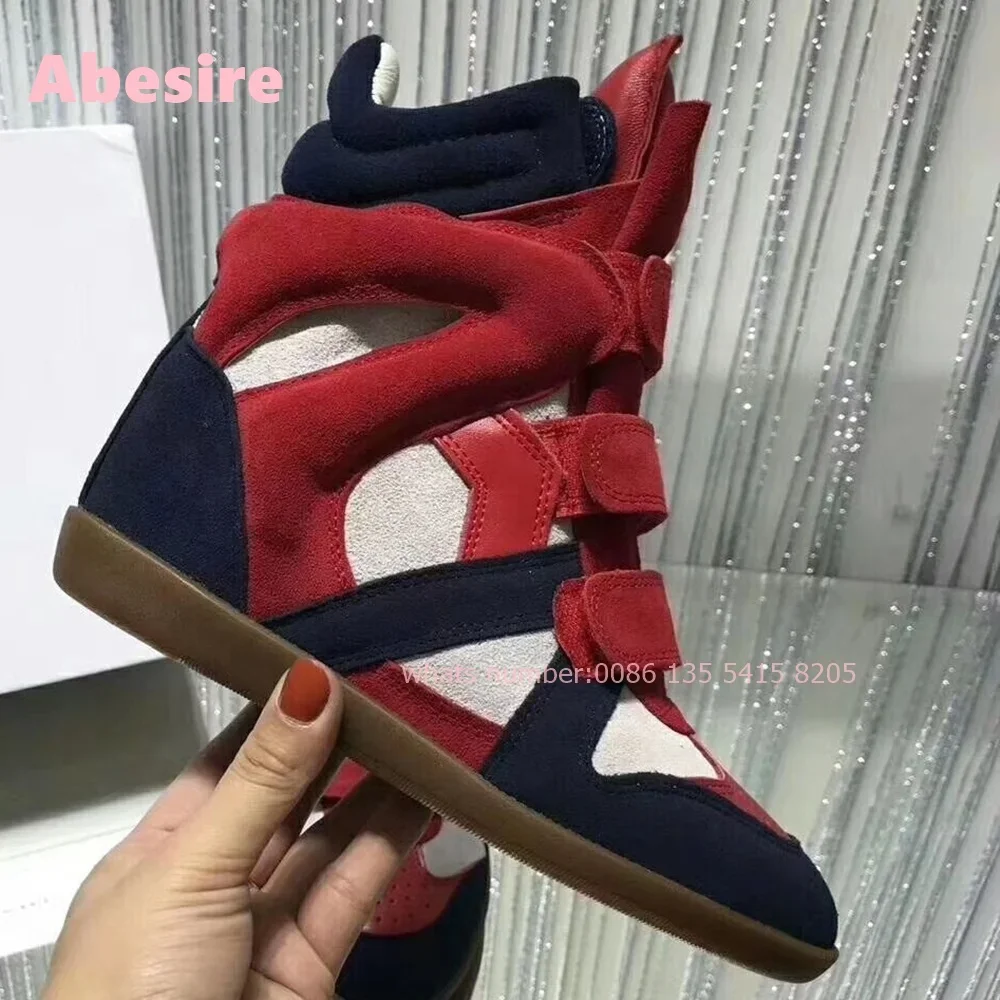 

Fashion Brand Design Women Ankle Boots Autumn Winter Height Increasing Casual Shoes Patchwork Leather Black Boots 2024 Luxury