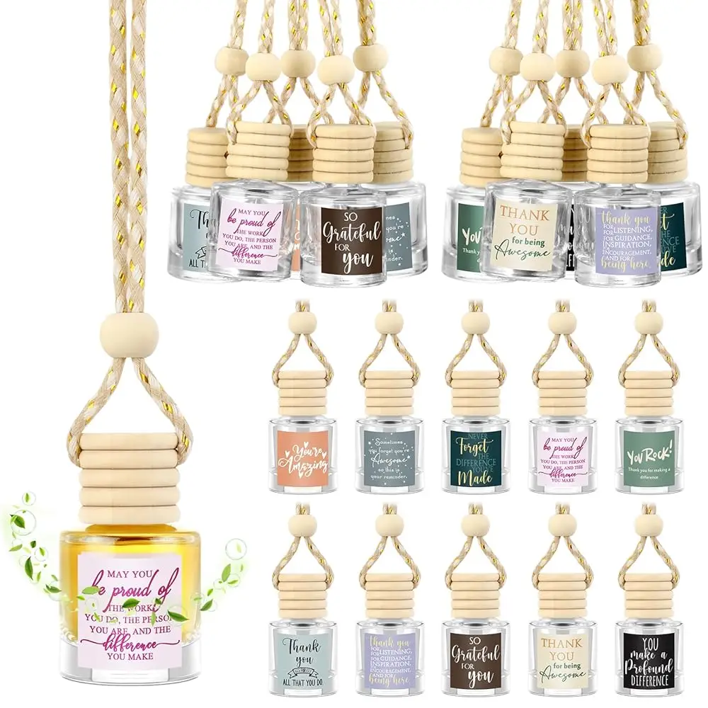 

Free Shipping20 Pcs Employee Appreciation Gifts Bulk Empty Glass Car Air Freshener Hanging Diffuser Thank You Gifts for Employee