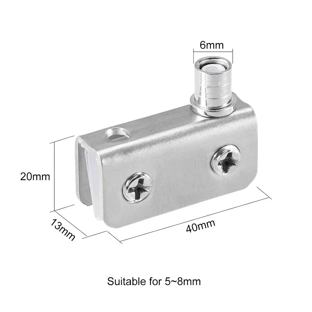 

Practical Door Hinges Clamp Hardware PivotClip Stainless Steel 1 Pair Adjustable Bathroom Shower Door Cupboard