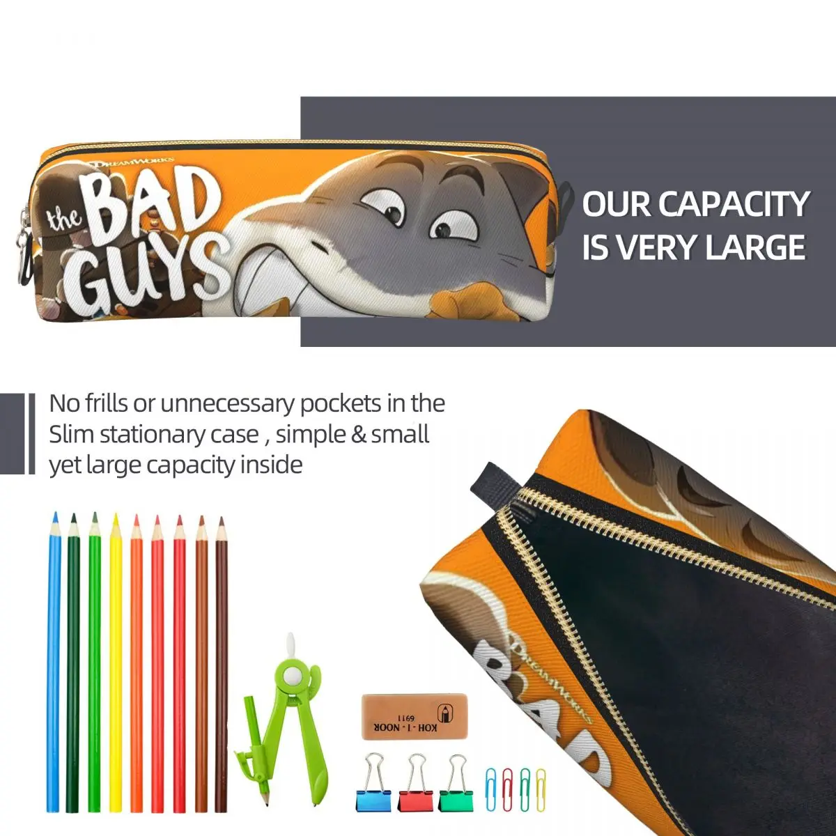 The Bad Guys 2025 فيلم مقلمة كرتونية صندوق رصاص القلم لفتاة صبي سعة كبيرة حقيبة الطلاب الهدايا المدرسية القرطاسية