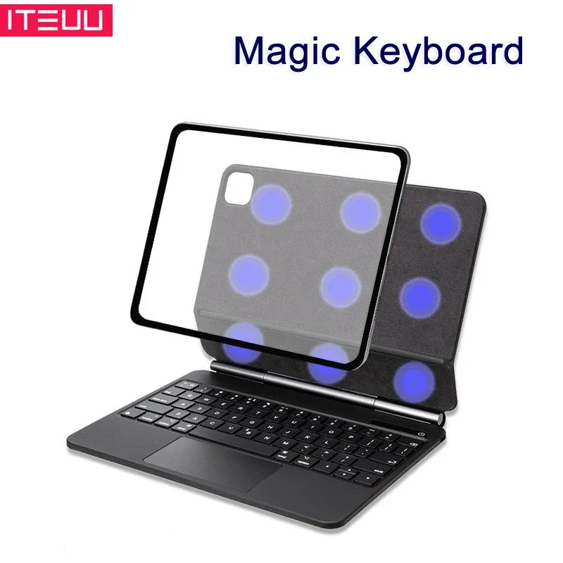 

Magic Keyboard For iPad Pro 11 10.9 12 Inch Air 4th 5th Case Magnetic Floating Cantilever Cover Soft Cases with Trackpad Backlit