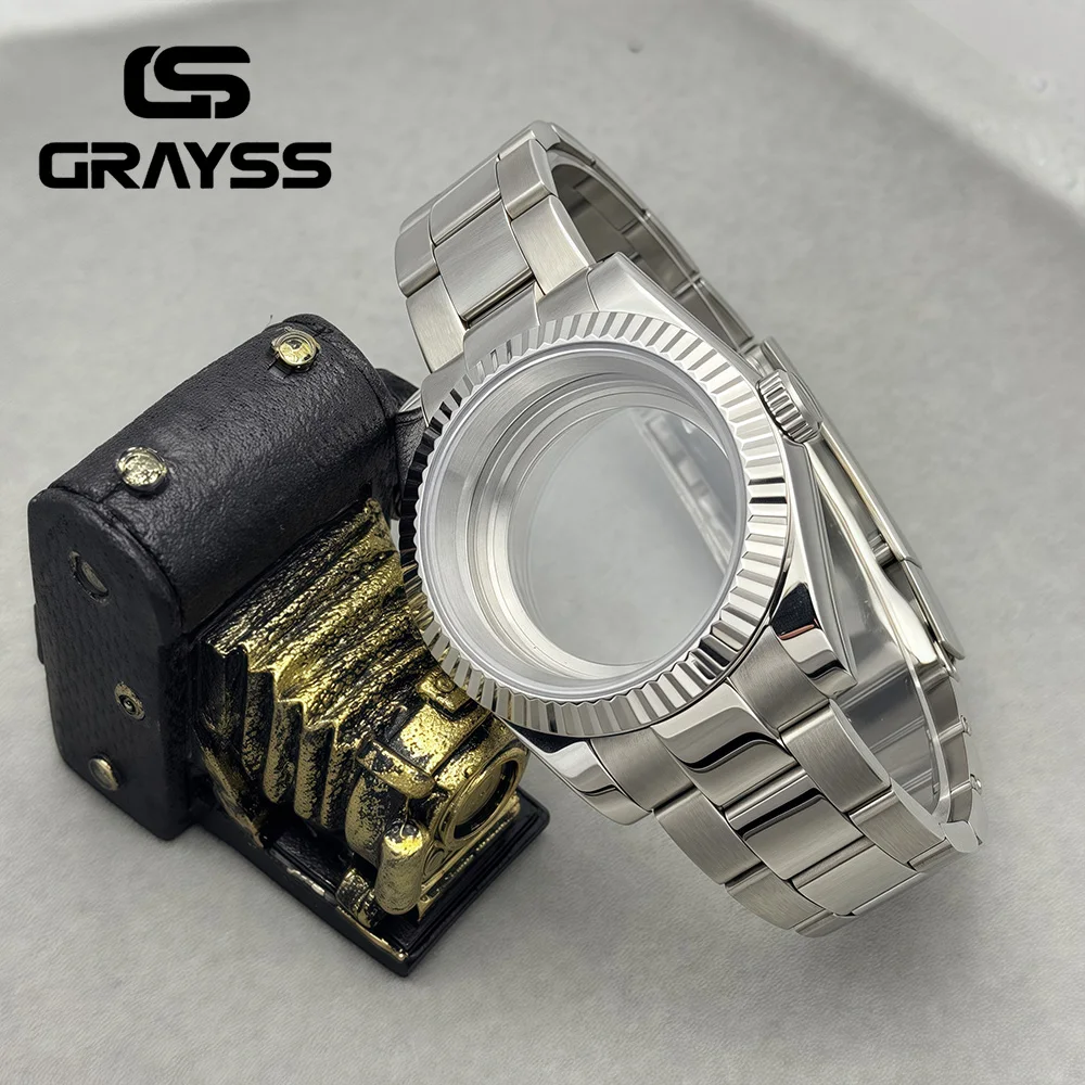 For Oyster Bracelet Strap DATEJUST 36/39MM Watch Case Fit NH34 NH35 NH36 Movement Sapphire Gear Edge 200m Waterproof Watch parth