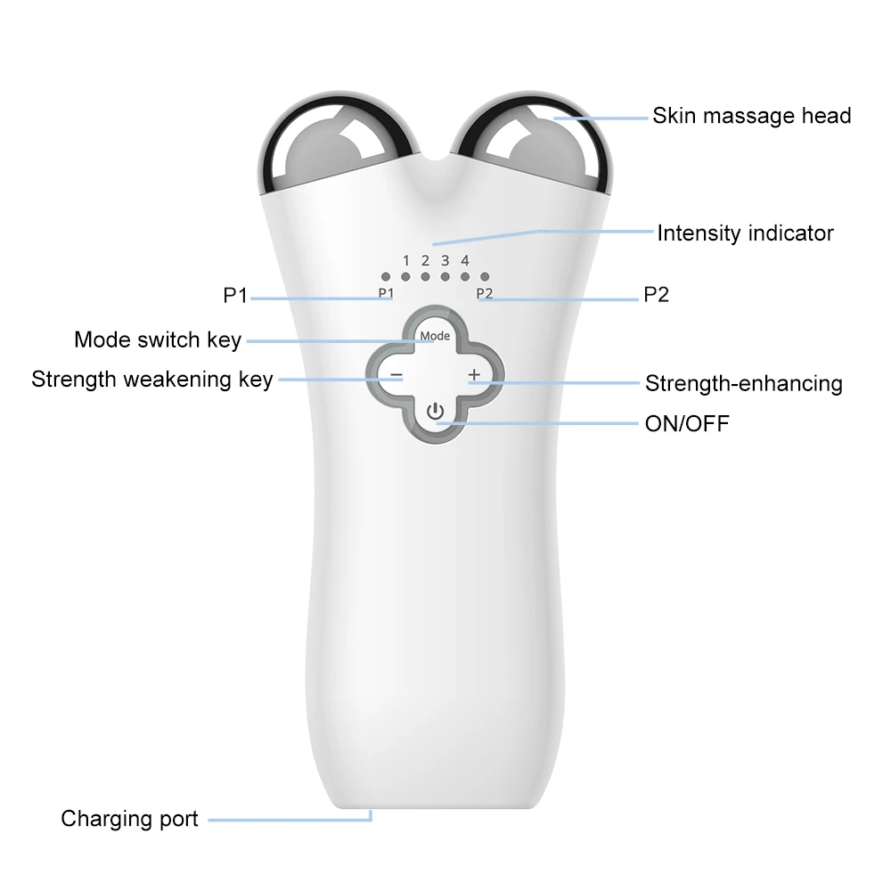 EMS Facial Massager Roller Microcurrent Face Lifting Machine V-Face Roller Massager Skin Rejuvenation Anti-Wrinkle Beauty Device