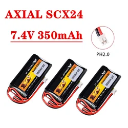 Batteria Lipo HJ 2S 7.4V 350mAh aggiornata per AXIAL SCX24 90081 C10 1/24 Modelli di auto telecomandati 30C 7.4V Batteria