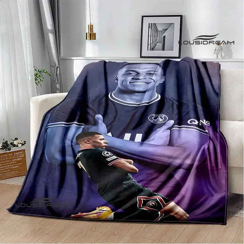 Coperte stampate 3D K-Kylian Mbappé Coperta calda Flanella Morbide e confortevoli Coperte da viaggio per la casa Fodere da letto Regalo di compleanno