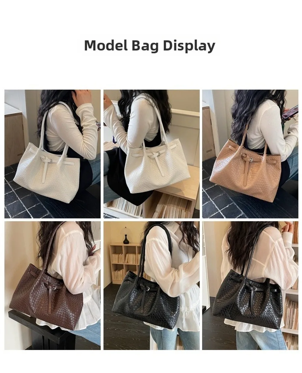 Schultertasche aus PU-Leder, elegante Retro-Handtasche mit großem Fassungsvermögen, erhältlich in 4 Farben, Einkaufstasche für den Arbeitsweg, Schule/Reisen/Arbeit – Detail 2