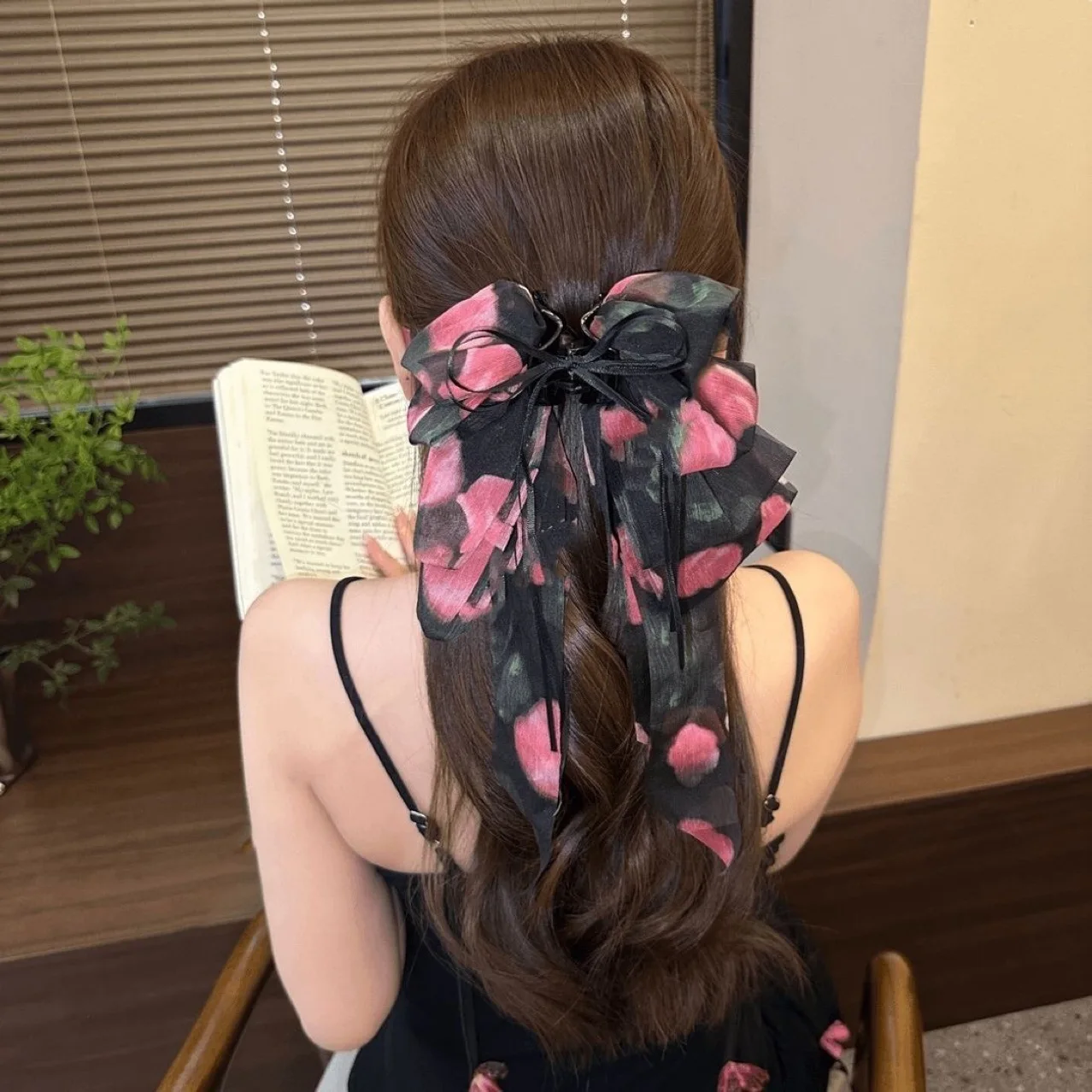 

1 шт., новая французская лента с бантом, милая заколка для волос, розовая королева, булочка на затылке, заколка в виде акулы, заколка для волос, зажим для хвоста