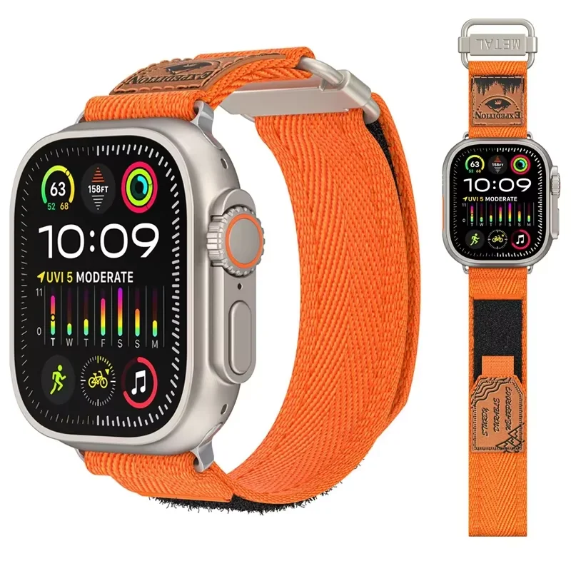 نايلون لساعة أبل الترا 49 ملم 10 46 ملم 42 ملم 9 8 7 45 ملم 41 ملم حزام منسوج بدلاً من سوار لـ Iwatch 6 5 4 3 SE 44 ملم 40 ملم