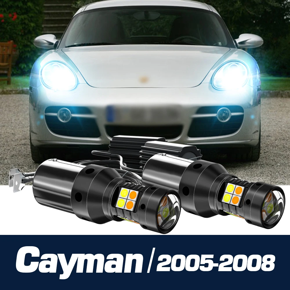 

2pcs LED Dual Mode Turn Signal+Daytime Running Light Canbus Accessories DRL For Porsche Cayman 987 2005-2008 2006 2007