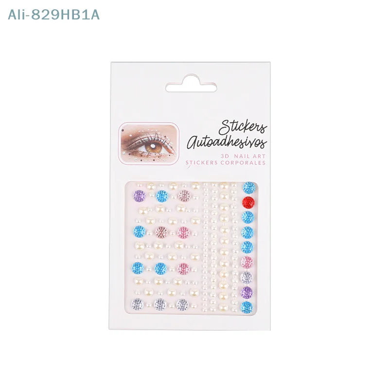 Makeup Pearl Round Diamond Eyes Face Diy Body Crystal Gems Tattoo Adhesive Nail Art Decoration Acrylic Eyeshadow Sticker