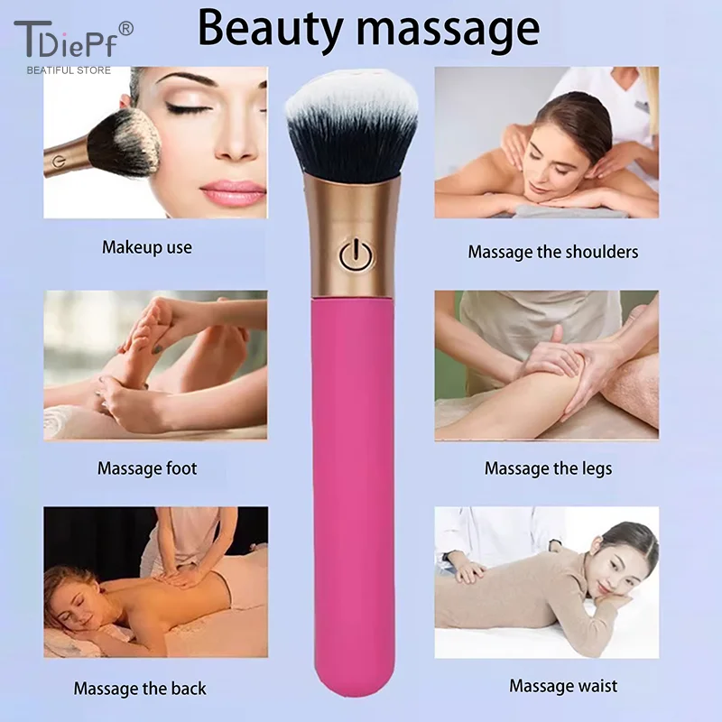 1PC Electric Cosmetic Brush Foundation Blush Loose Powder Brush Beauty Tools Washable Vibration Rechargeable Makeup Brush Tools