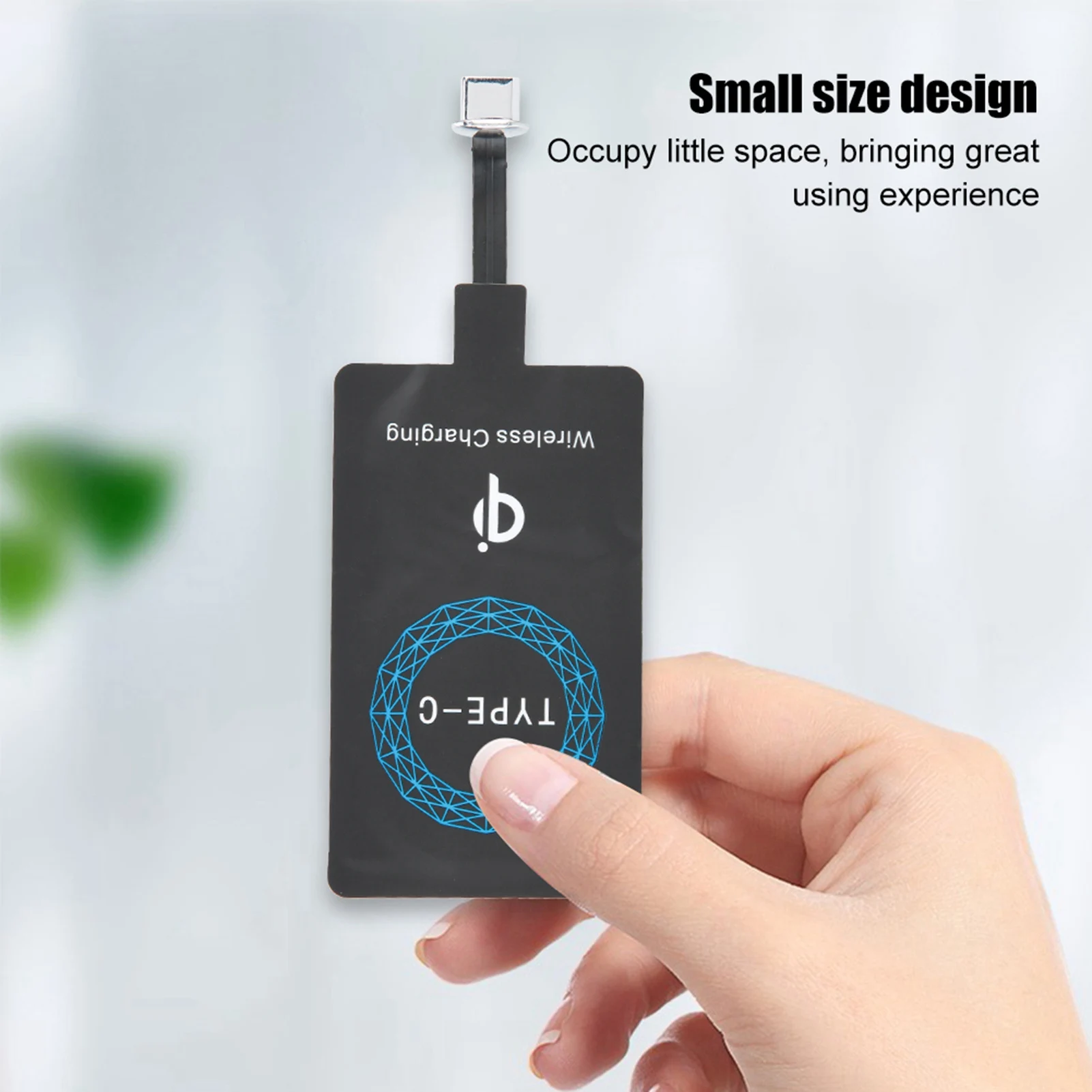 2PCS Type C Wireless Charger Adapter Portable Charging Receiver Qi Enabled Fast Charging for Type C Mobile Phone Car Travel Home - view 3