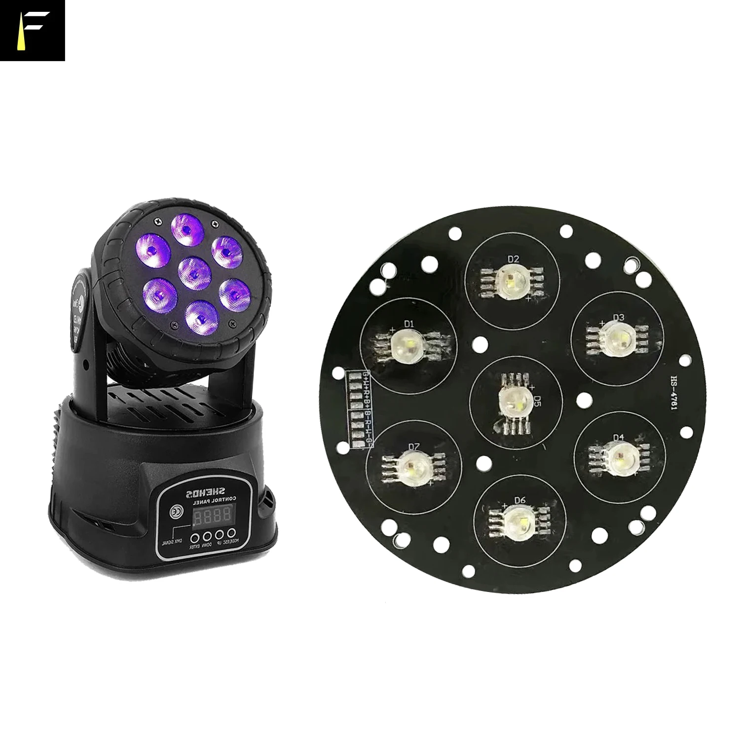 Pub/Bistro Little Shaking Moving Head Light LED Disk Plate Aluminum Substrate 3Wx7 4Wx710Wx7 Colorful Lights LED Beads Board