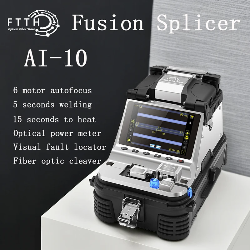 AI-10 Fiber Fusion Splicer Small Trunk Machine Fiber Fusion Machine Fiber Fusion Machine Comes with Electric Cutting Knife