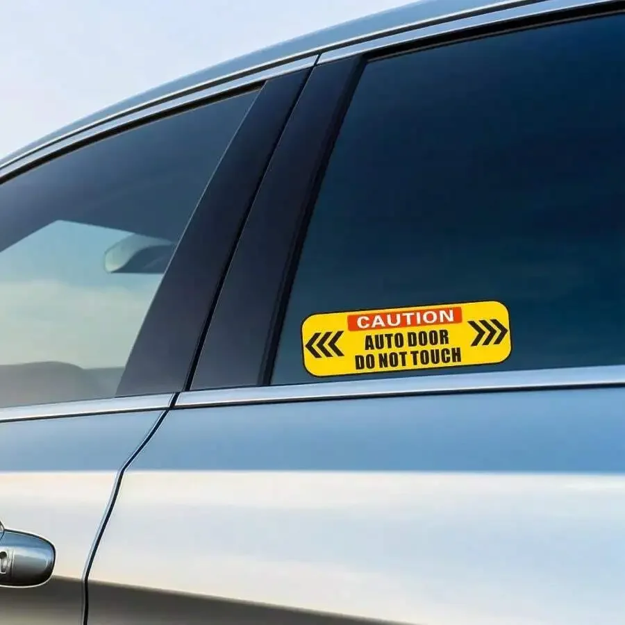 

Caution Auto Door Do Not Touch Sticker 4 Pack Self Adhesive Warning Sign For Car Van Window