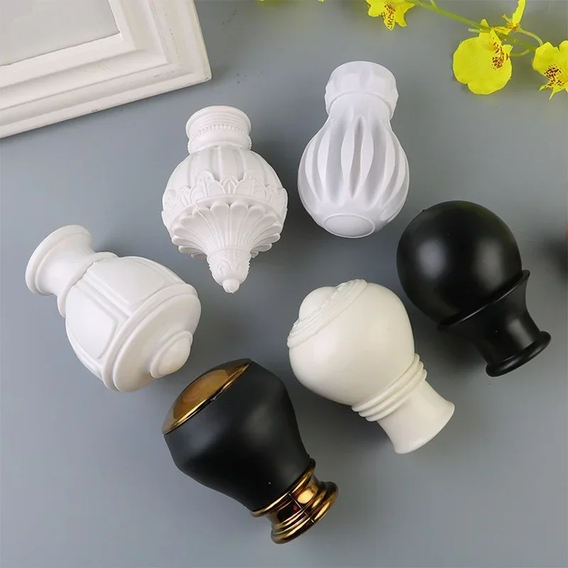 1pc Home Curtain Accessories Roman Decorative Head Lucky Flower Imitation Aluminum Plastic Head Curtain Rod Head  Home Decor