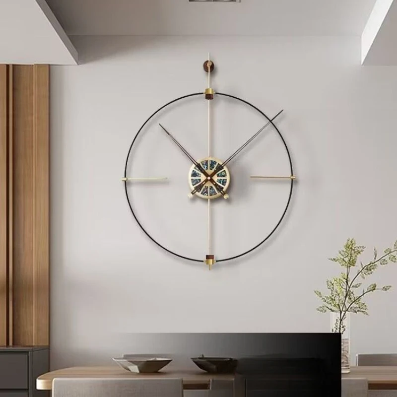 Creative Copper Wall Clocks Silent Round Clock Single Circle Artistic Wall Decoration for Home Elegant Room Ornaments Items