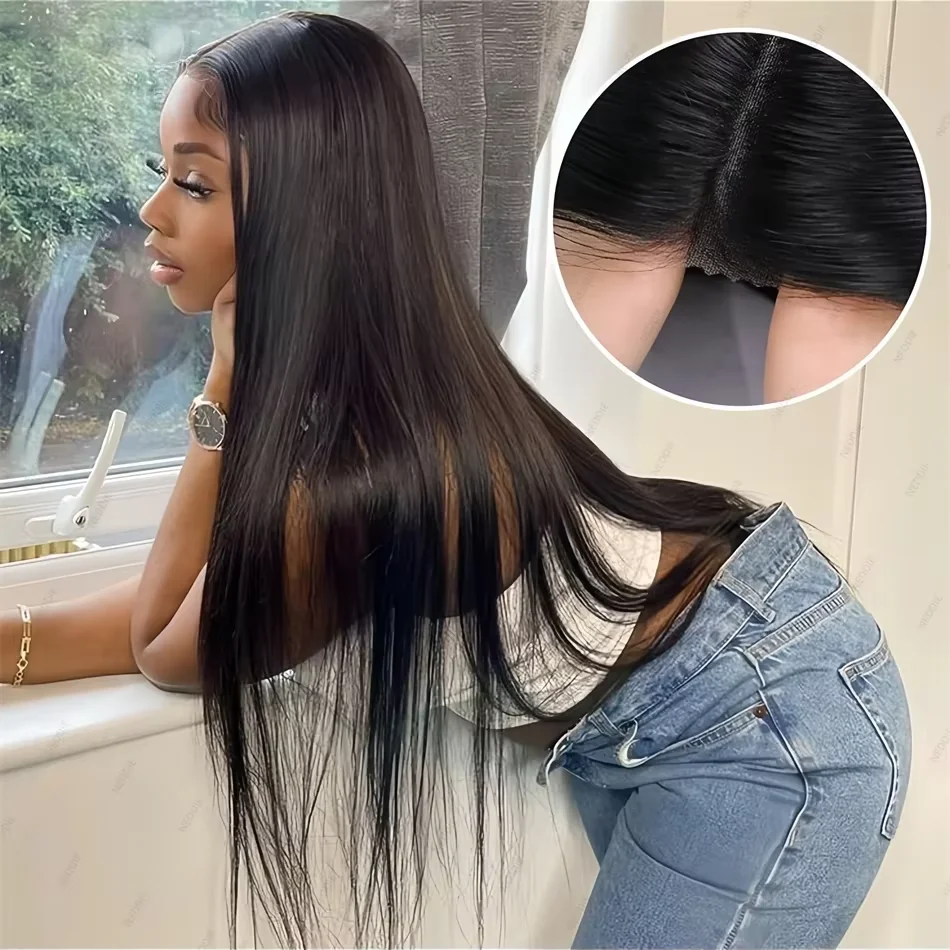 13x6 Hd Transparent Straight Hd Lace Frontal Wig 30 40 Inches Lace Front Human Hair Wigs 250% Density Wigs For Black Women