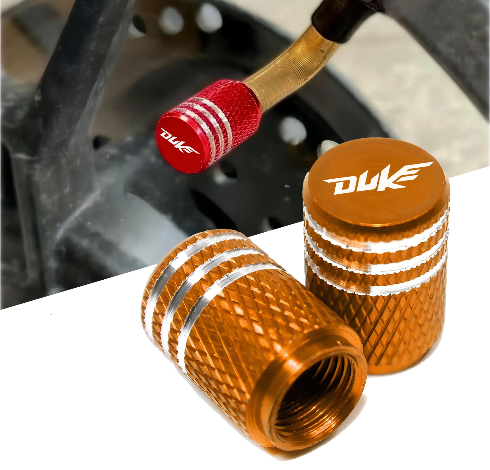 Duke Motorcycle CNC Aluminum Tyre Rim Air Port Cover Tire Valve Wheel Stem Cap Dustproof Cover for Duke 125 200 250 390 690