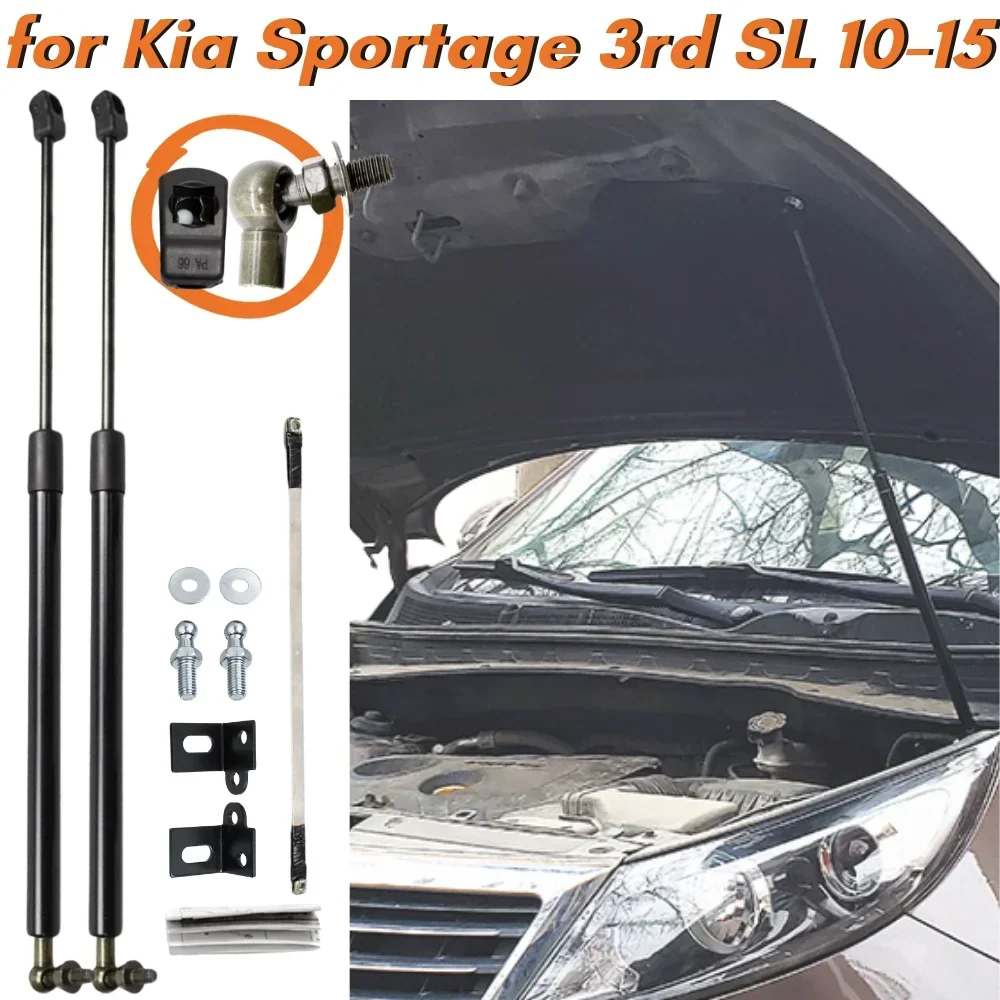 Qty(2) Hood Struts for Kia sportage SL 3rd 2010-2015 Front Bonnet Hood Gas Struts Springs Dampers Shock Absorber Rrop Rod Bar