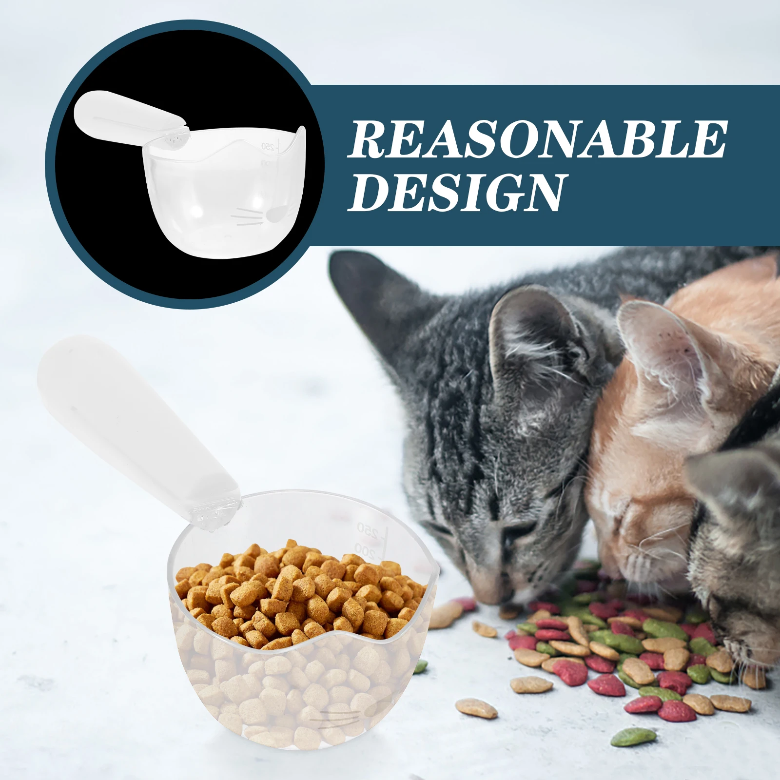 

Reusable Pet Food Spoon with Measuring Scale 2 in 1 Wet Food Scoop and Clip for Dogs Cats Dry Snacks Feeding Convenient Stylish