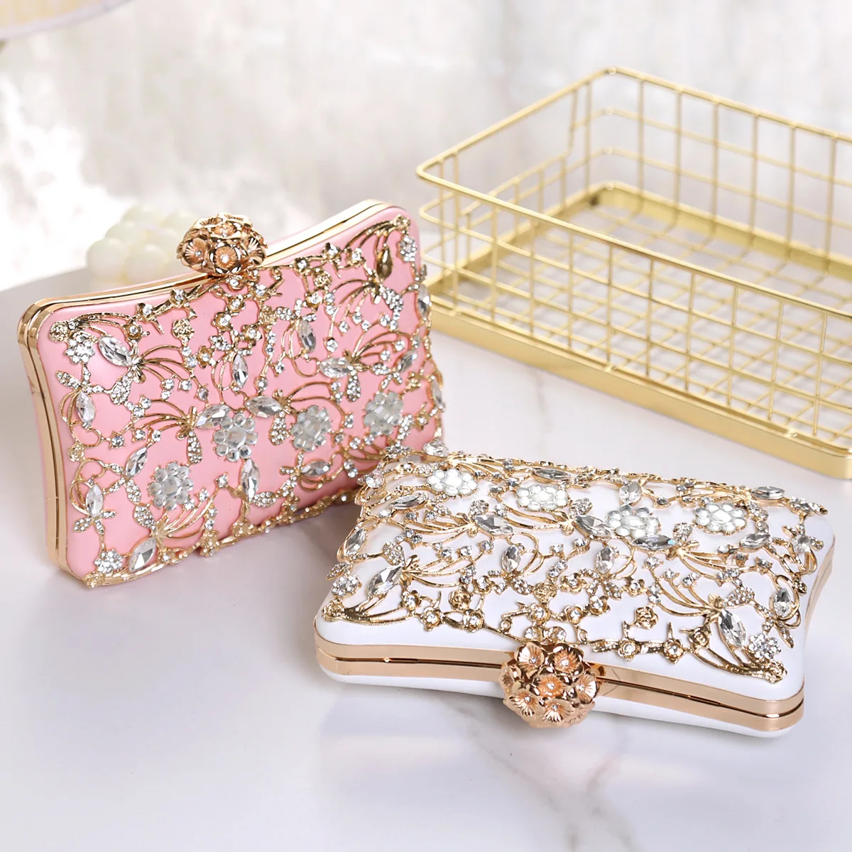 European American Sparkling Diamonds Evening Bags Women's Fashion party Hand bag Luxurious Versatile Dress Banquet Bag