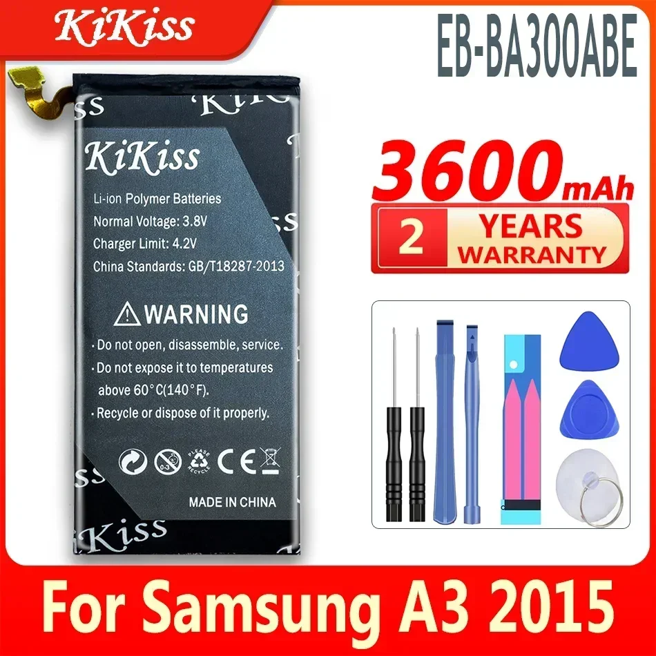 KiKiss 3600mAh Battery EB-BA300ABE For Samsung Galaxy A3 2015 A300 SM-A300F SM-A300FU A3000 A3009 A300X