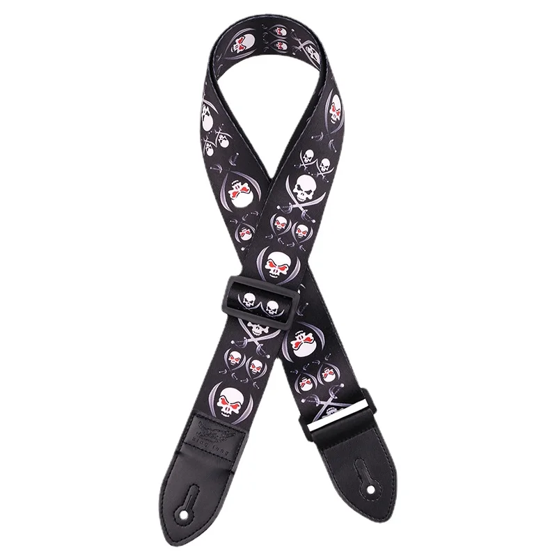 Polyester Printing Strap for Electric Guitar, New Skull Totem, Widening Musical Instrument Supplies