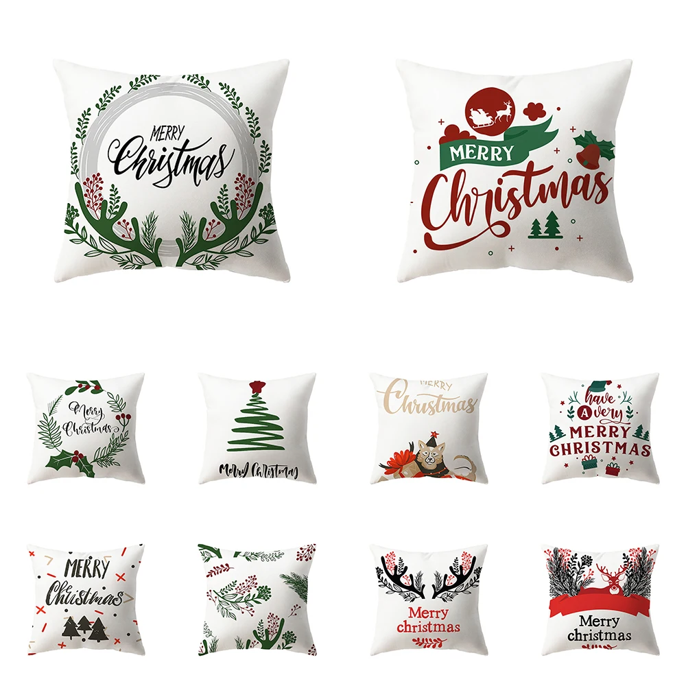 

Christmas Theme Printed Pattern Cushion Cover Home Living Room Sofa Decorative Pillow