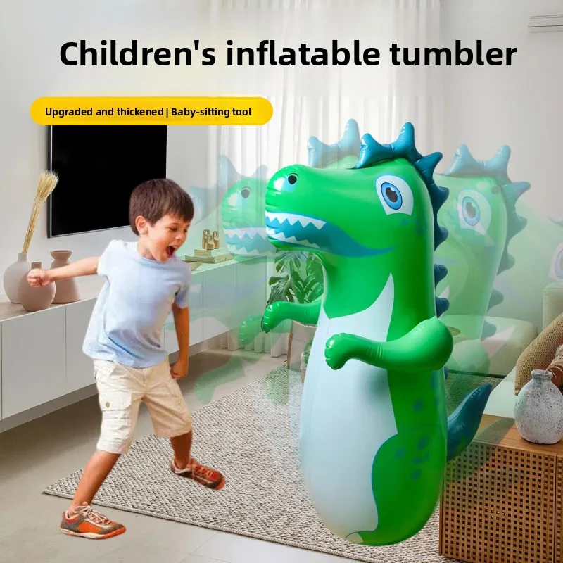 Inflatable Rolling Animal Toy Children's Indoor/Outdoor Early Learning Punching Bag Dinosaur Punching Post