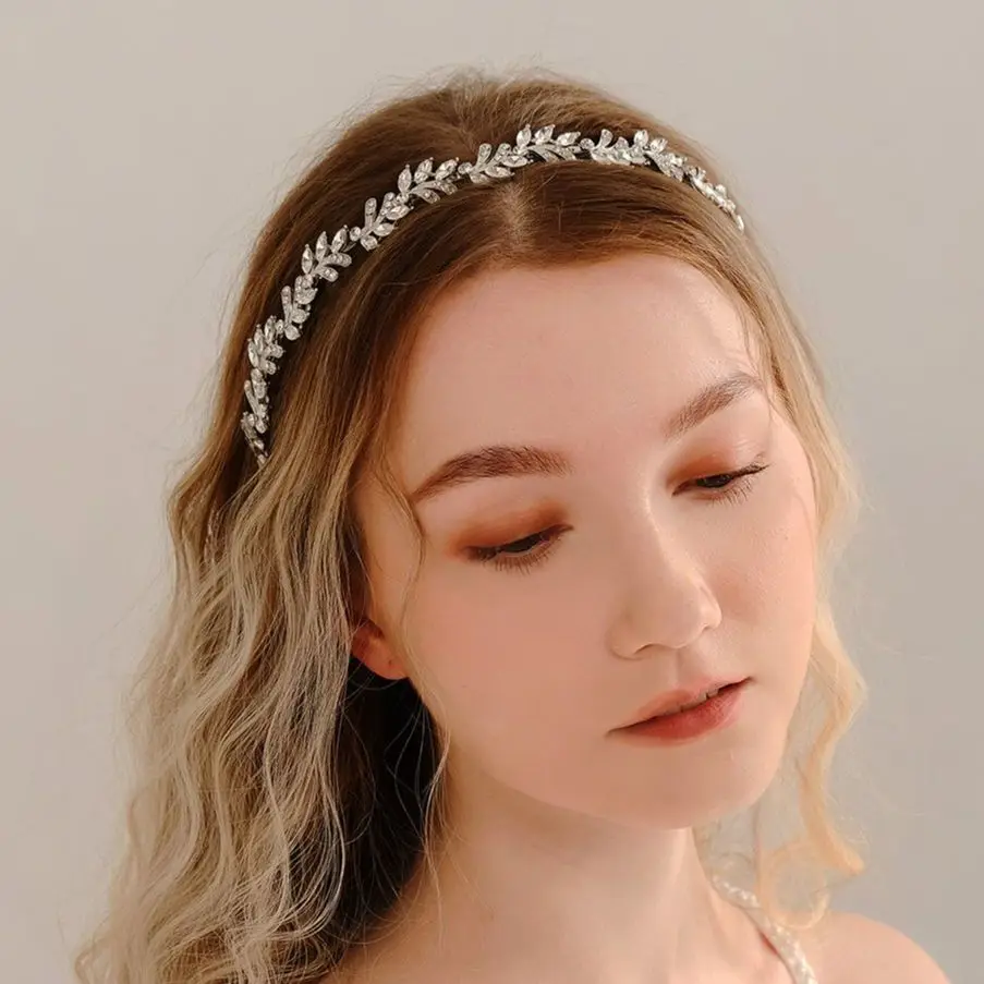 Mid East Silver and Gold Rhinestone Fashion Sparkle Headband Hot Sale Wedding Bride Crystal Tiaras for Bridal Hairband For Party