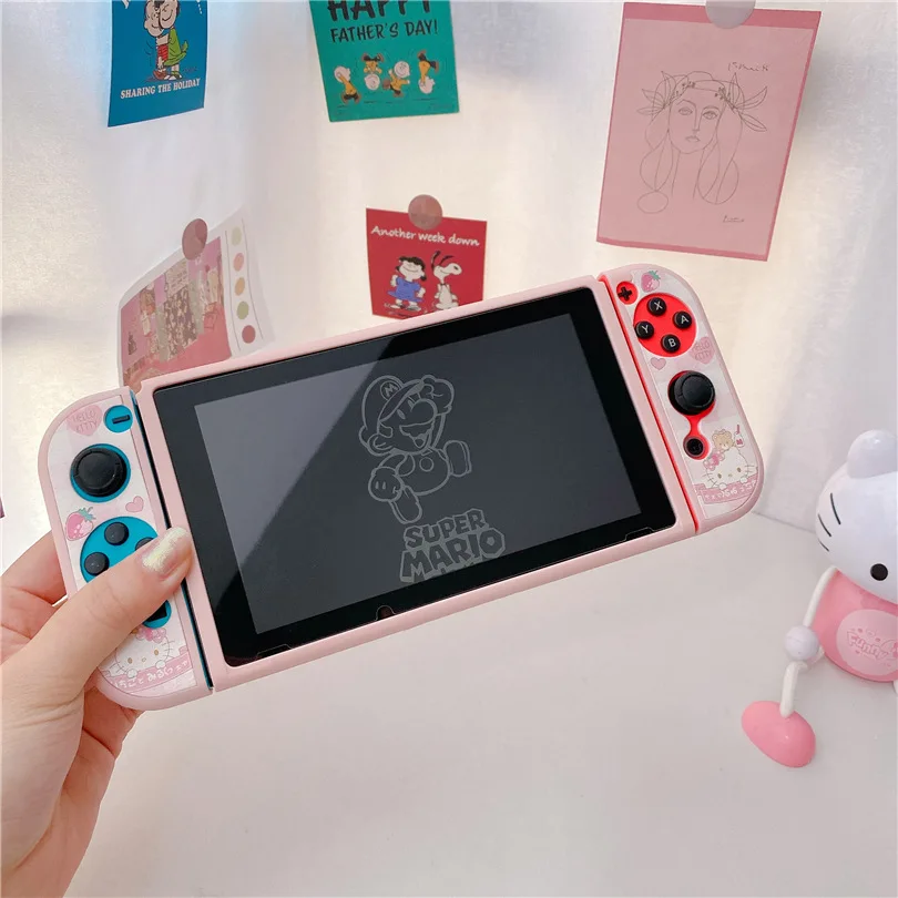 MINISO Sanrio Hello Kitty Soft TPU Protective Case for Nintendo Switch NS Joy-Con Controller Protection Back Housing Shell Cover