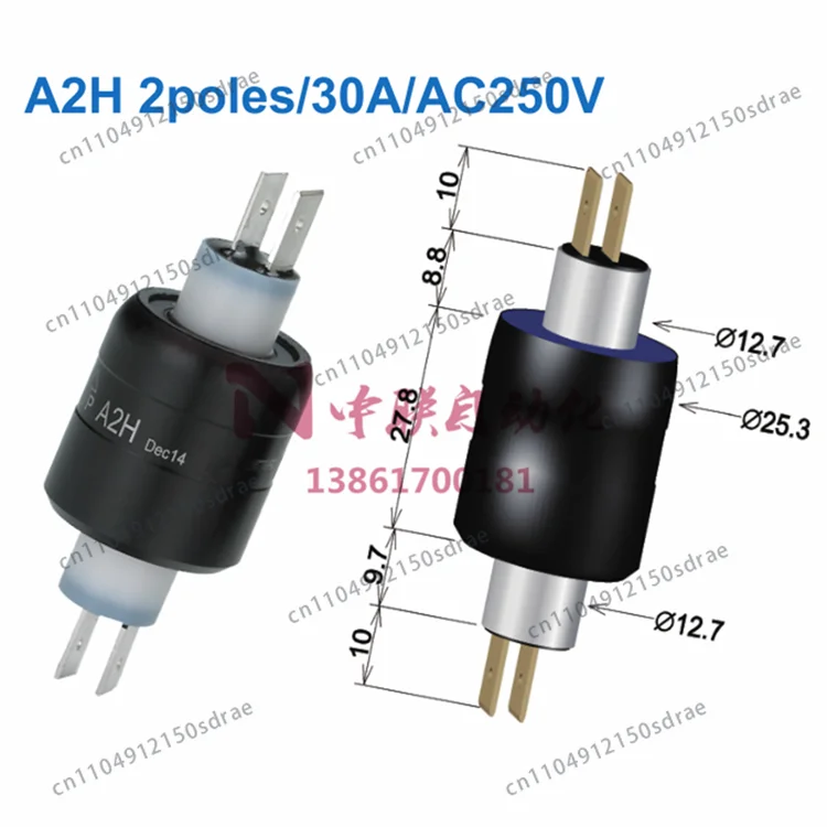 A2H Conductive Slip Ring Asiantool Rotary Connector MERCOTAC M230 Collector Ring 2 Way 30A