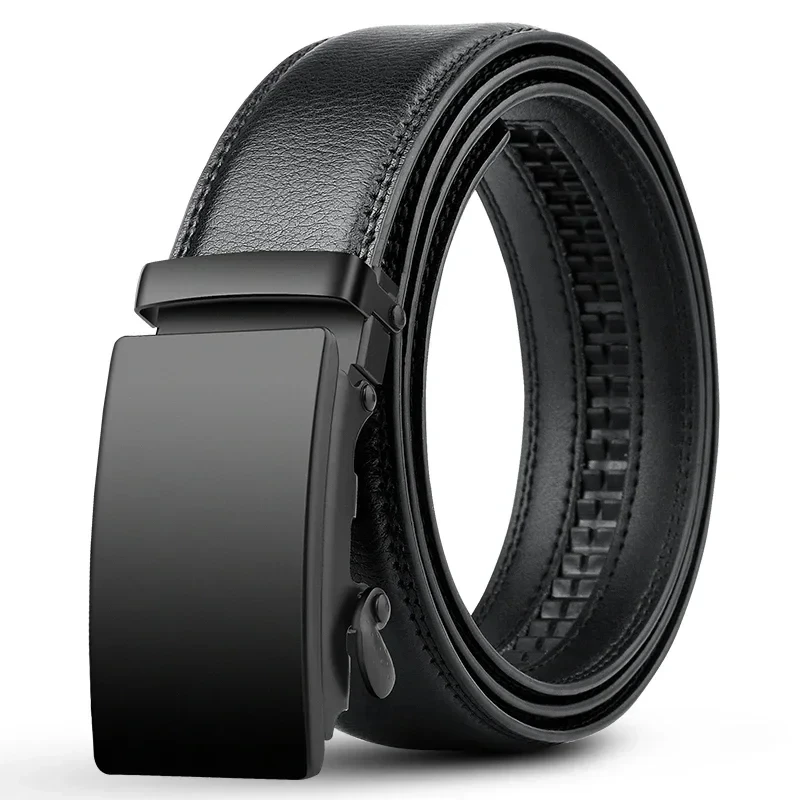 Fashion Automatic Buckle Belt for Men Famous Brand Business Belt Men PU Leather Waist Straps Black Male Jeans Belts for Men