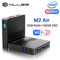 MLLSE M2 Air Mini PC Intel Celeron N4000 CPU Window11 6GB RAM 128GB ROM Dual-Band WiFi VGA Portable Mini Computer BT4.2
