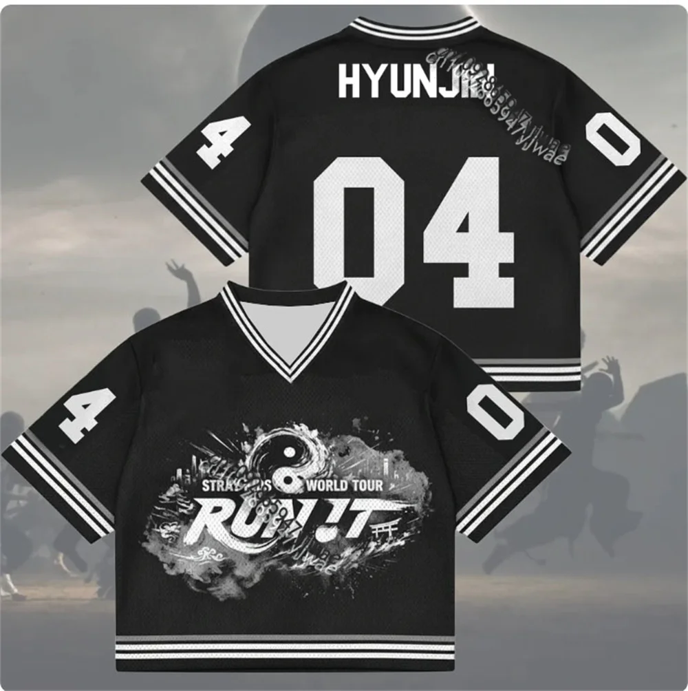 Traditional Run lt 2026 World Tour Mixed Mesh Jersey Fan Gift Tee Felix Member Tee Fashion Street Top Men Women Kid T-shirts
