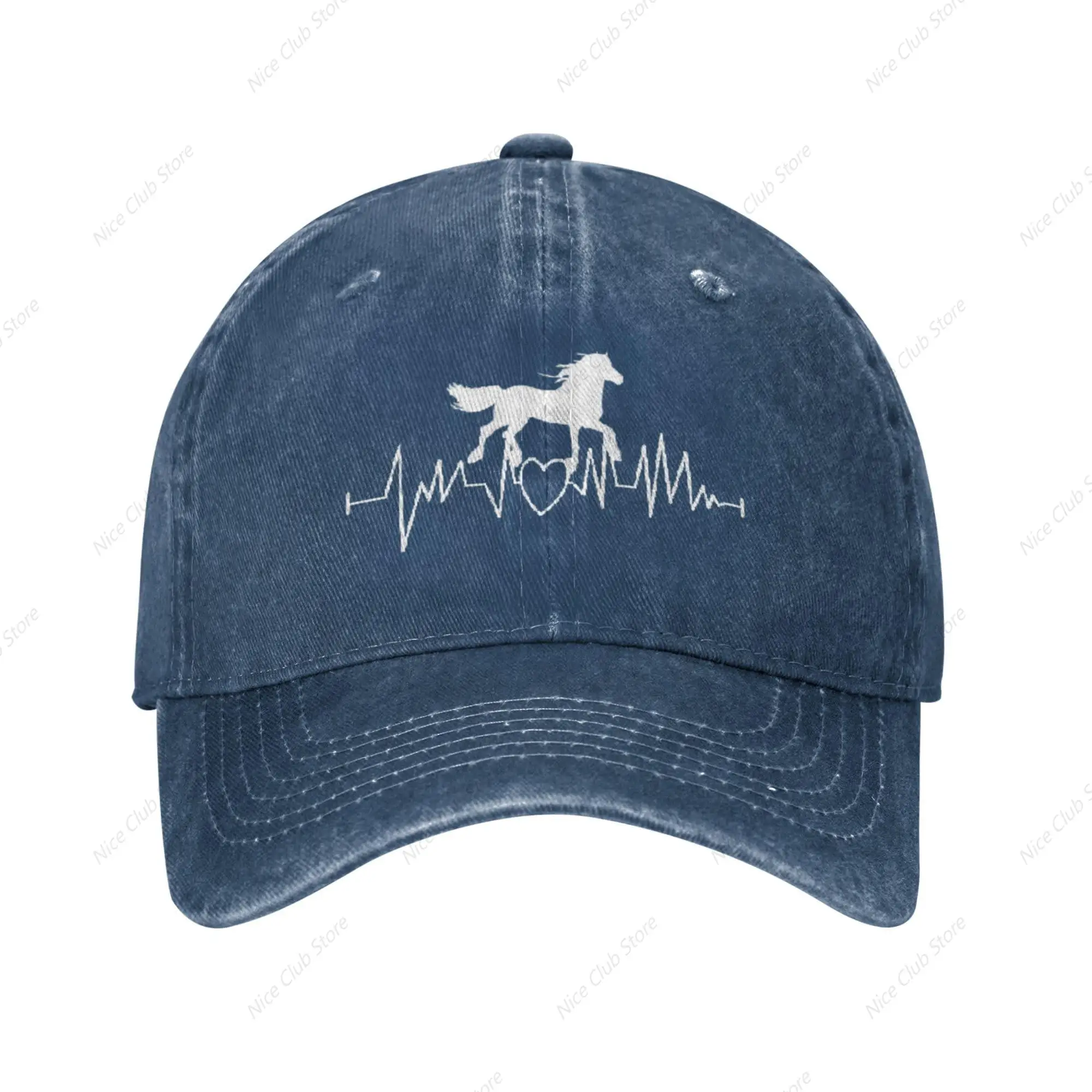 

Horse Heartbeat hat for Women Men Vintage Hats Baseball Cap Adjustable Washed Cotton Cap